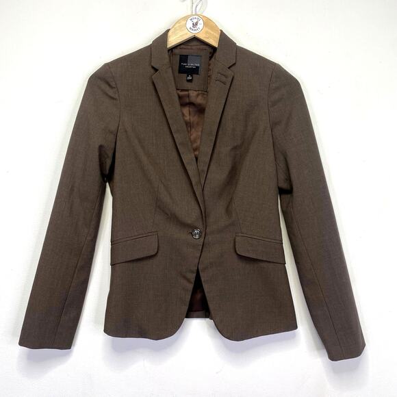 The Limited Womens Chocolate Brown Blazer Sz 2 Single Button Career Work Wear - Picture 1 of 7